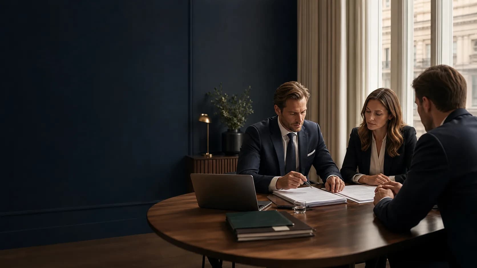Jurister som granskar handlingar i en civilrättslig tvist